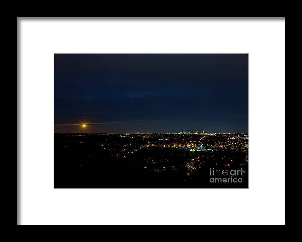Supermoon Framed Print featuring the photograph Super Moon 2016 Rises Over Boston Massachusetts by Diane Diederich