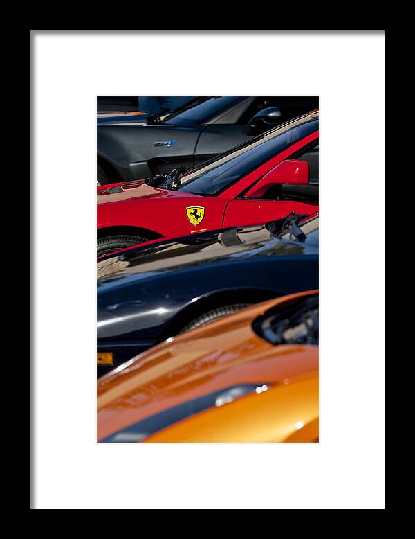 Ferrari Framed Print featuring the photograph Supercars Ferrari Emblem by Jill Reger