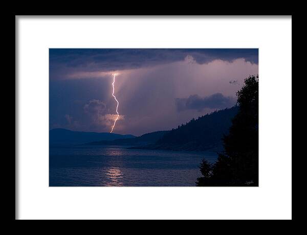 Lake Superior Framed Print featuring the photograph Superior Lightning   by Doug Gibbons