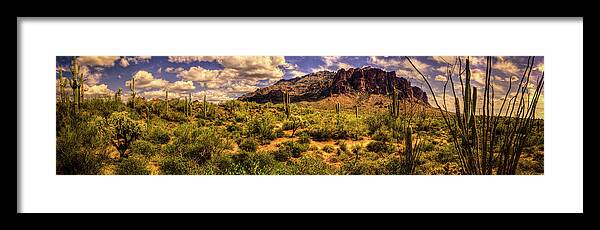 Arizona Framed Print featuring the photograph Superstition Mountain and Wilderness by Roger Passman