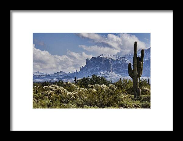 Arizona Framed Print featuring the photograph Superstition Winter Wonderland by Saija Lehtonen