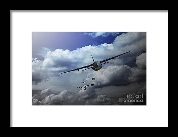 C130 Hercules Framed Print featuring the digital art Supply Drop by Airpower Art