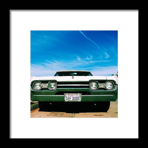 Surfdude Framed Print featuring the photograph Surf Dude's Oldsmobile by Robert Ceccon
