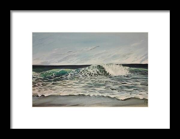 Wave Framed Print featuring the painting Surf by Julie Garcia