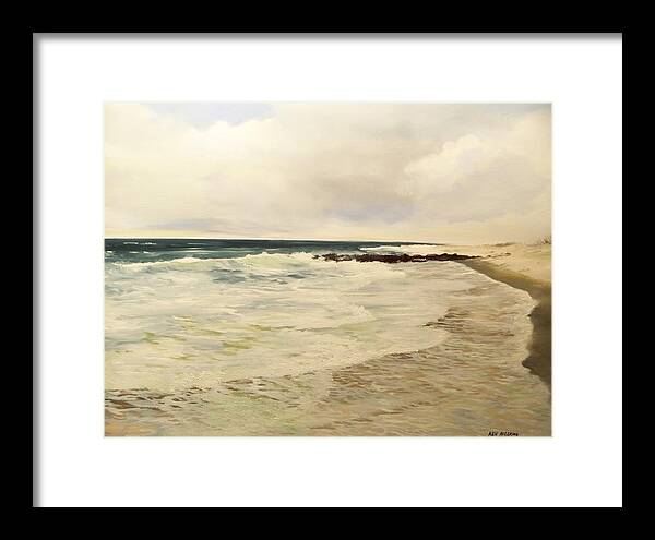 Seascape Framed Print featuring the painting Surf Lace by Ken Ahlering