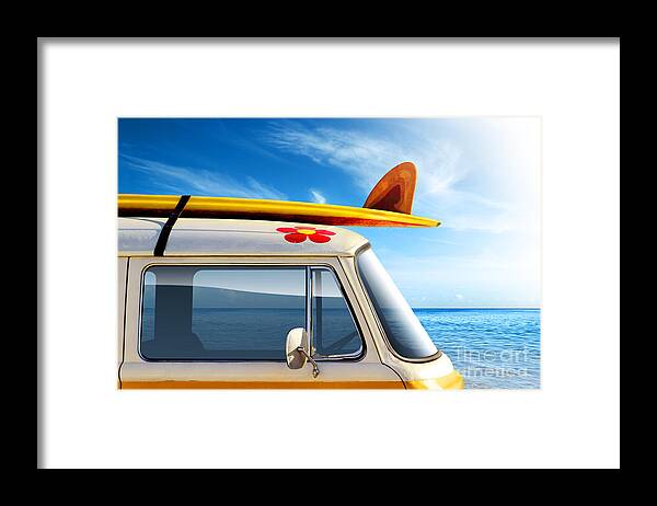 60ties Framed Print featuring the photograph Surf Van by Carlos Caetano