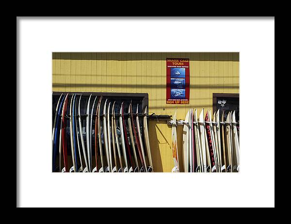  Framed Print featuring the photograph Surfboard Selection by Kenneth Campbell