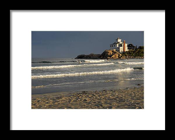 Surfers Framed Print featuring the photograph Surfers at Good Harbor by AnnaJanessa PhotoArt