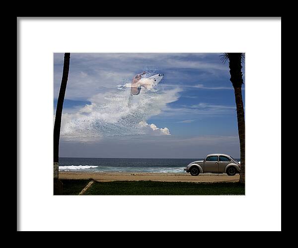 Surfing Framed Print featuring the photograph Surfin the Sky 02 by Obi Martinez