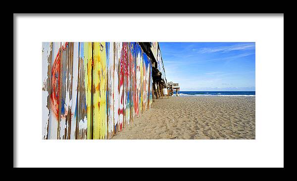 Surfing Framed Print featuring the photograph Surfing off the pier by David Lee Thompson