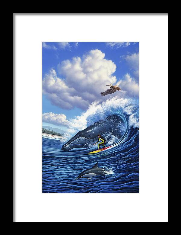 Humpback Whale Framed Print featuring the painting Surf's Up by Jerry LoFaro
