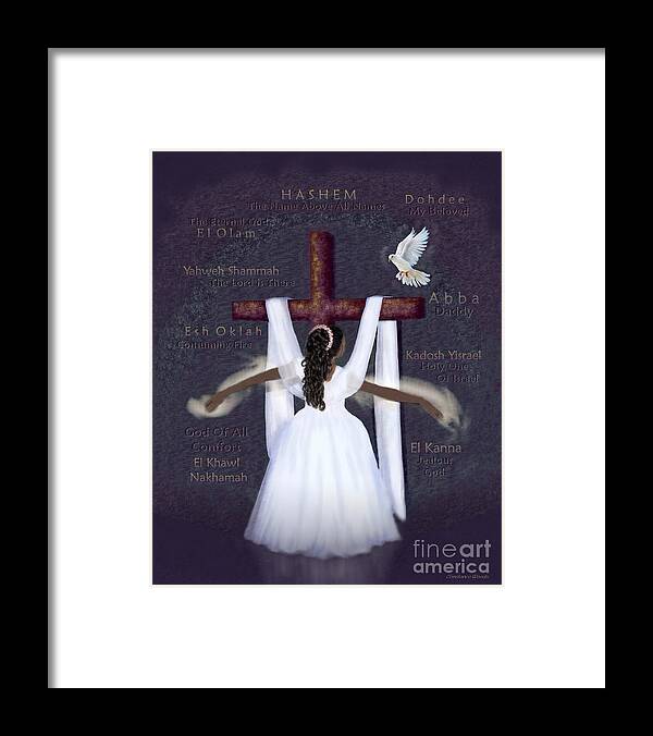 Prophetic Art Framed Print featuring the digital art Surrender to Jesus by Constance Woods