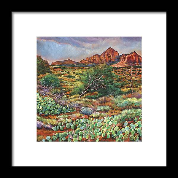 Arizona Desert Framed Print featuring the painting Surrounded by Sedona by Johnathan Harris