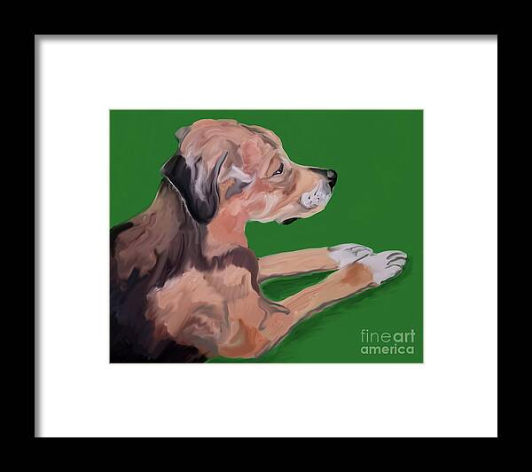 Pet Portrait Framed Print featuring the painting Sushi Date With Paint Jan 22 by Ania M Milo