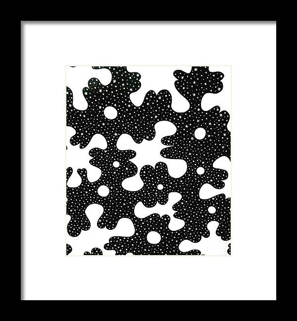 Black And White Framed Print featuring the drawing Suspended Matrix by Red Gevhere