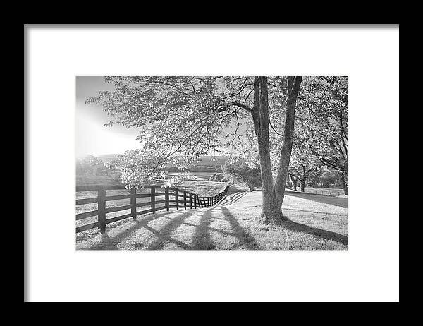 New Jersey Framed Print featuring the photograph Sussex County Sunset in Black and White by Eleanor Bortnick