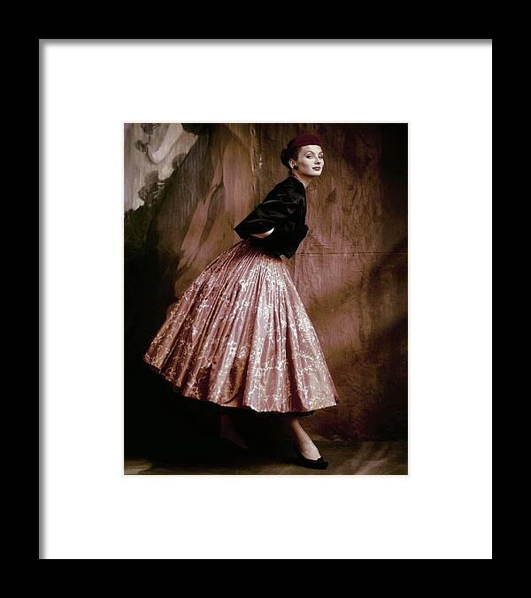 Accessories Framed Print featuring the photograph Suzy Parker In Givenchy Full Skirt by John Rawlings