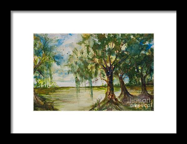 #creativemother Framed Print featuring the painting SwampBank by Francelle Theriot