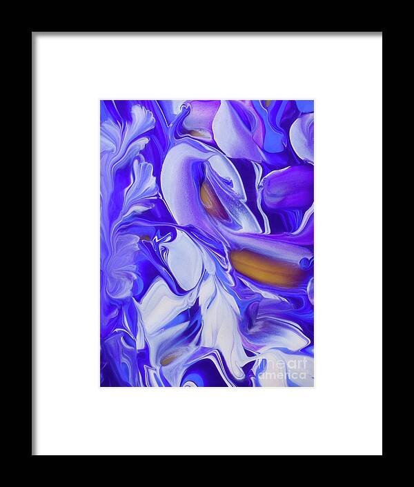 Abstract Framed Print featuring the painting Swan Song by Patti Schulze