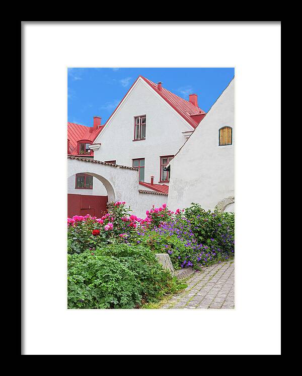 Town Framed Print featuring the photograph Swedish town Visby by GoodMood Art