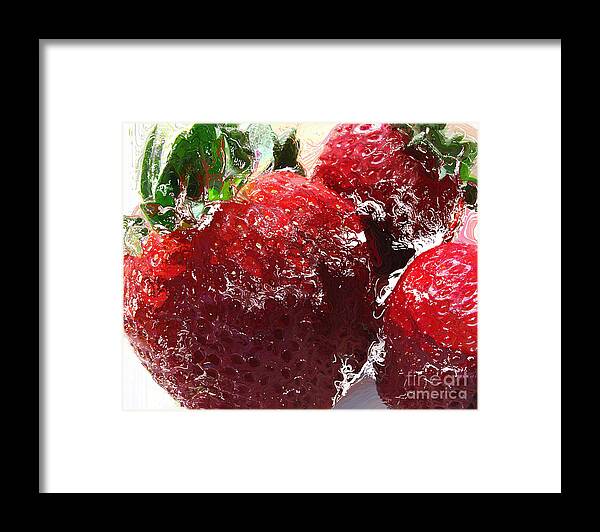 Strawberries Framed Print featuring the photograph Sweet Like a Chocolate Strawberry by Colleen Kammerer