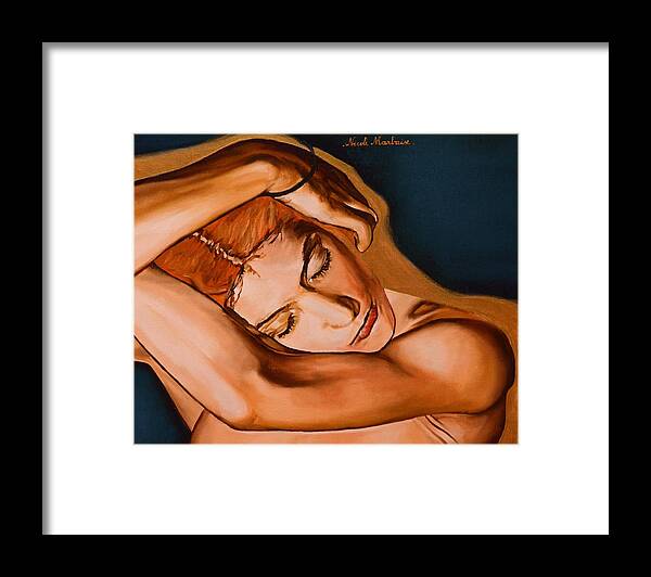 Sweet Night Framed Print featuring the painting Sweet Night by Nicole MARBAISE