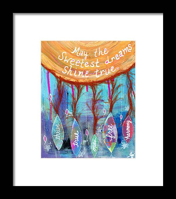 Sweet Framed Print featuring the photograph Sweetest Dreams Shine True by Julia Ostara From Thrive True dot com