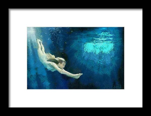 Dive Framed Print featuring the digital art Swim and Dive X by Humphrey Isselt