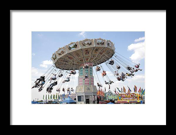 Agricultural Fair Framed Print featuring the photograph Swing Carousel at County Fair by William Kuta