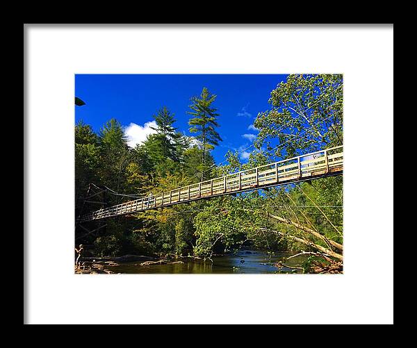 Bridge Framed Print featuring the photograph Toccoa River Swinging Bridge by Richie Parks