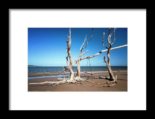 Crystal Yingling Framed Print featuring the photograph Swingin' at low Tide by Ghostwinds Photography