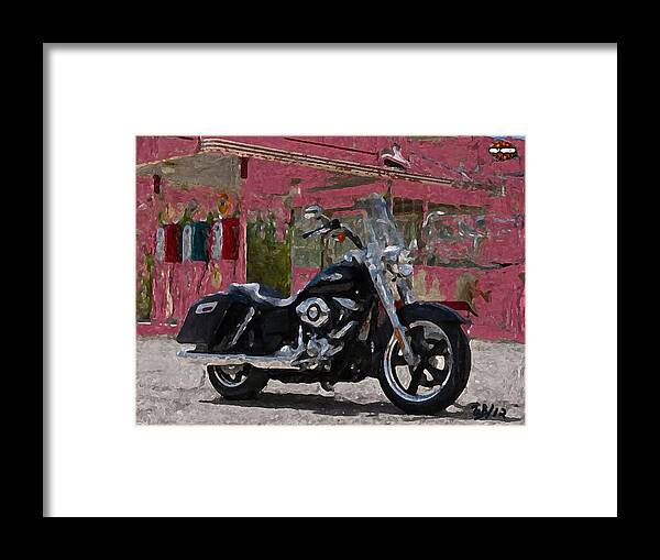 Motorcycles Framed Print featuring the painting Switchback by Wayne Bonney