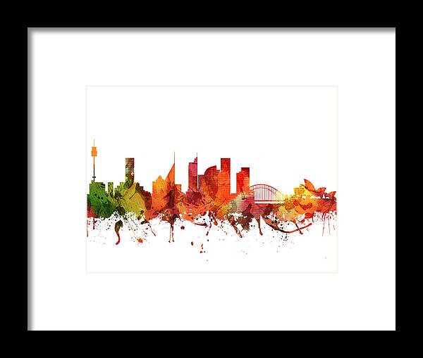 Sydney Framed Print featuring the digital art Sydney Cityscape 04 by Aged Pixel