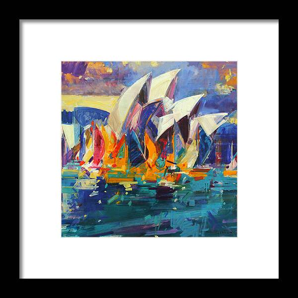 Sydney Framed Print featuring the painting Sydney Flying Colours by Peter Graham
