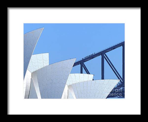 Sydney Opera House Framed Print featuring the photograph Sydney Opera House and Sydney Harbour Bridge by Phil Banks