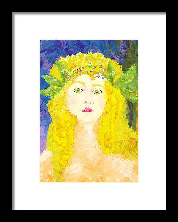 Woman Framed Print featuring the painting Sylph of Spring by Shelley Bain