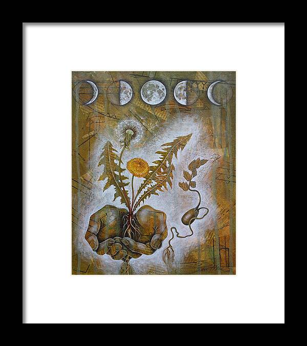 Moon Framed Print featuring the mixed media Symbiosis by Sheri Howe
