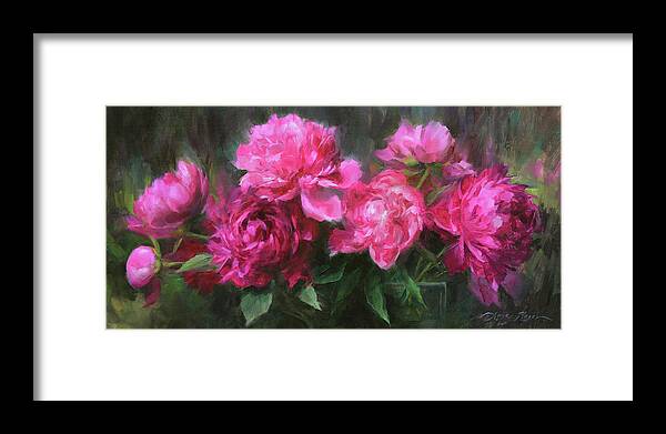 Peonies Framed Print featuring the painting Symphony in Pink by Anna Rose Bain