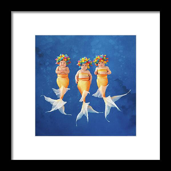 Under The Sea Framed Print featuring the photograph Synchronized Swim Team by Anne Geddes