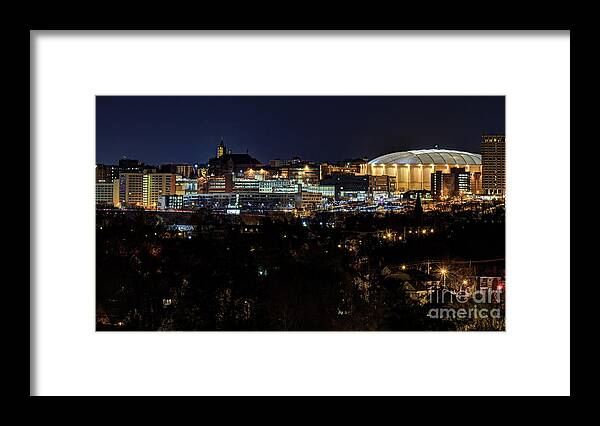 Skyline Framed Print featuring the photograph Syracuse Skyline and Carrier Dome by Rod Best