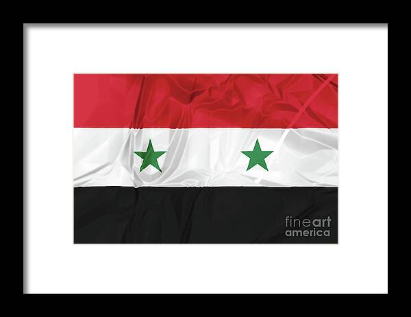 Syrian Framed Print featuring the photograph Syria National Flag by Benny Marty