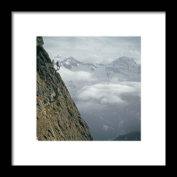 Fred Beckey Framed Print featuring the photograph T-404101 Climbers on Sleese Mountain by Ed Cooper Photography