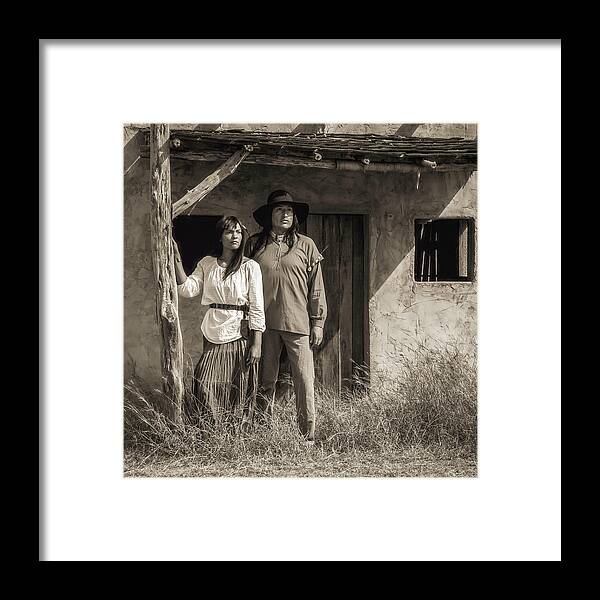 Native Americans Framed Print featuring the photograph T and Sam by Pamela Steege