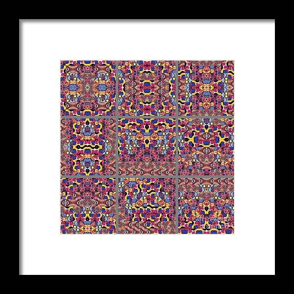 Abstract Framed Print featuring the painting T J O D Mandala Series Puzzle 3 Variations 1-9 by Helena Tiainen