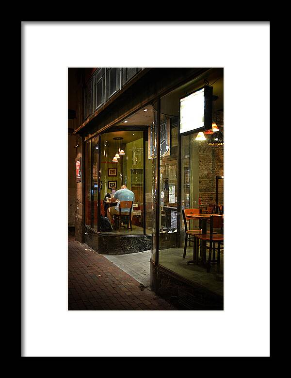 Port City Java Framed Print featuring the photograph Table For Two by Greg and Chrystal Mimbs