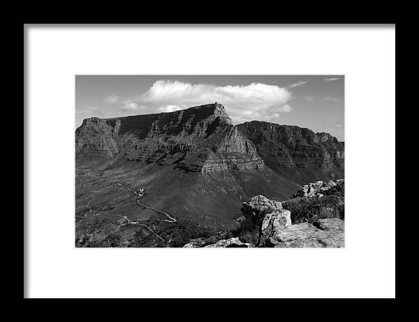 South Africa Framed Print featuring the photograph Table Mountain, Cape Town, South Africa by Aidan Moran