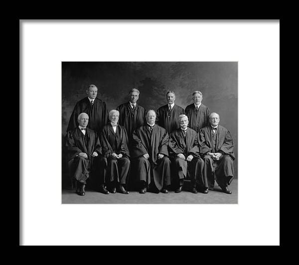 History Framed Print featuring the photograph Taft Court. United States Supreme Court by Everett