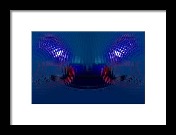 Blue Framed Print featuring the digital art Tail Lights In The Rain by Donna Blackhall