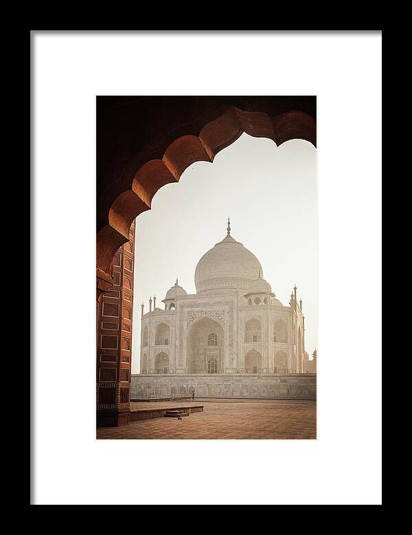 Agra Framed Print featuring the photograph Taj Mahal Mosque View II by Erika Gentry