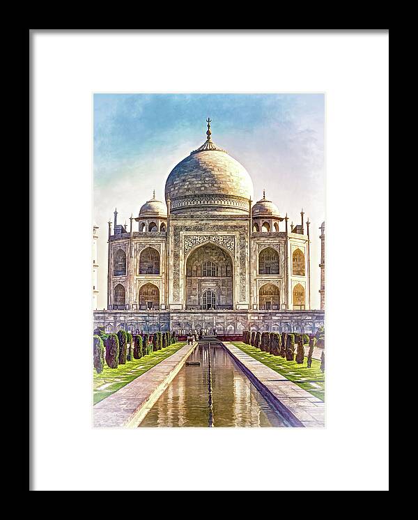 Architecture Framed Print featuring the photograph Taj Mahal - Paint by Steve Harrington